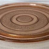 Plateau vintage en verre rose