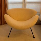 Fauteuil Pierre Paulin / Orange Slice / piètement noir / tissu Bisson Bruneel