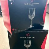 Lot 12 verres à pieds cristal d’ arques neufs « Longchamp »