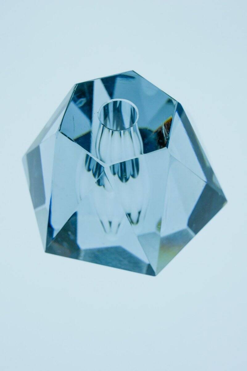 Diamond-shaped crystal vase from Strömbergshyttan