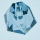 Diamond-shaped crystal vase from Strömbergshyttan