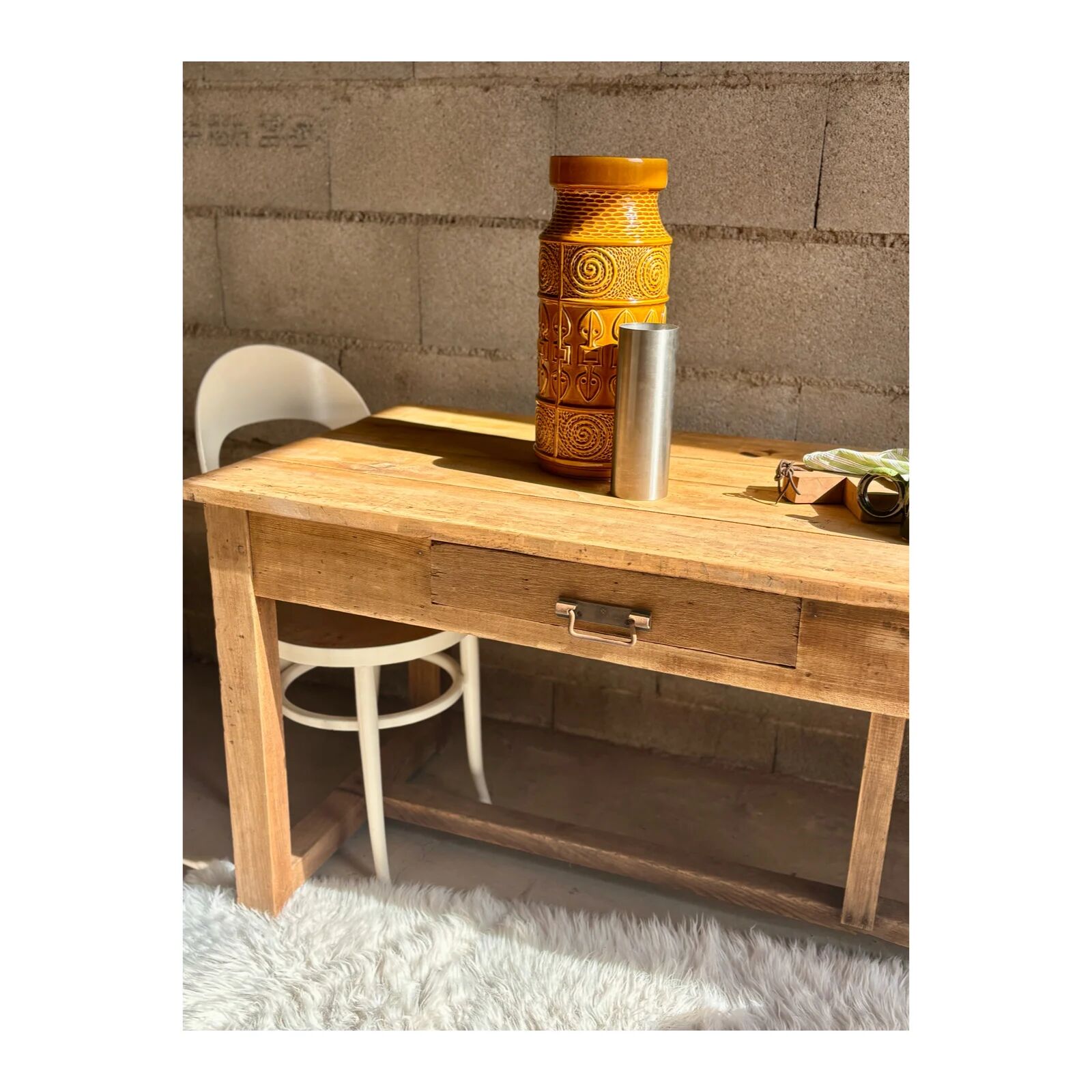 Old large solid wood table