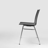21th Century black design chair with wooden seat, Belgium