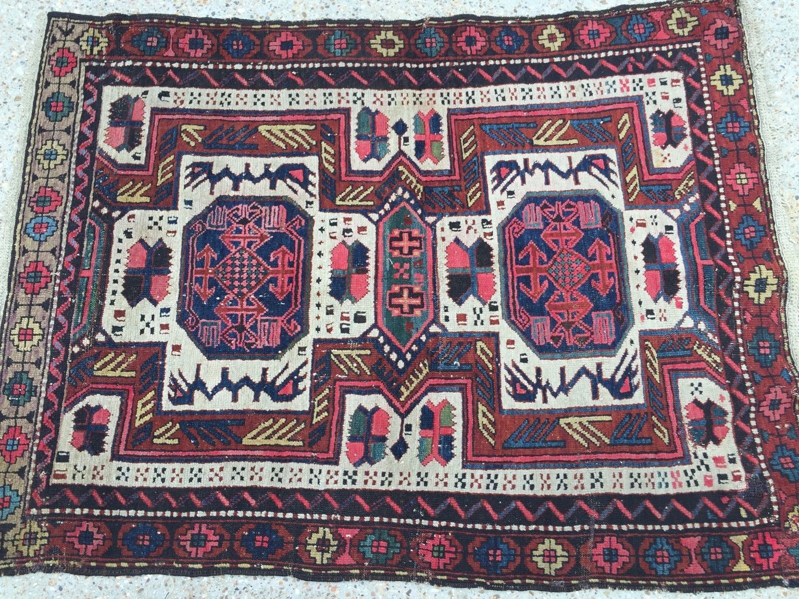 Tapis Kazak en laine oriental fait main 140x105cm