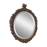 Bronze Oval Mirror By J. Brunt, Copyright From 1962