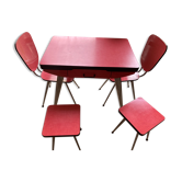 Set formica Roger Breton table chairs stools