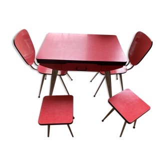 Set formica Roger Breton table chairs stools