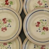 Set of 6 luneville earthenware dinner plates. bagatelle model.