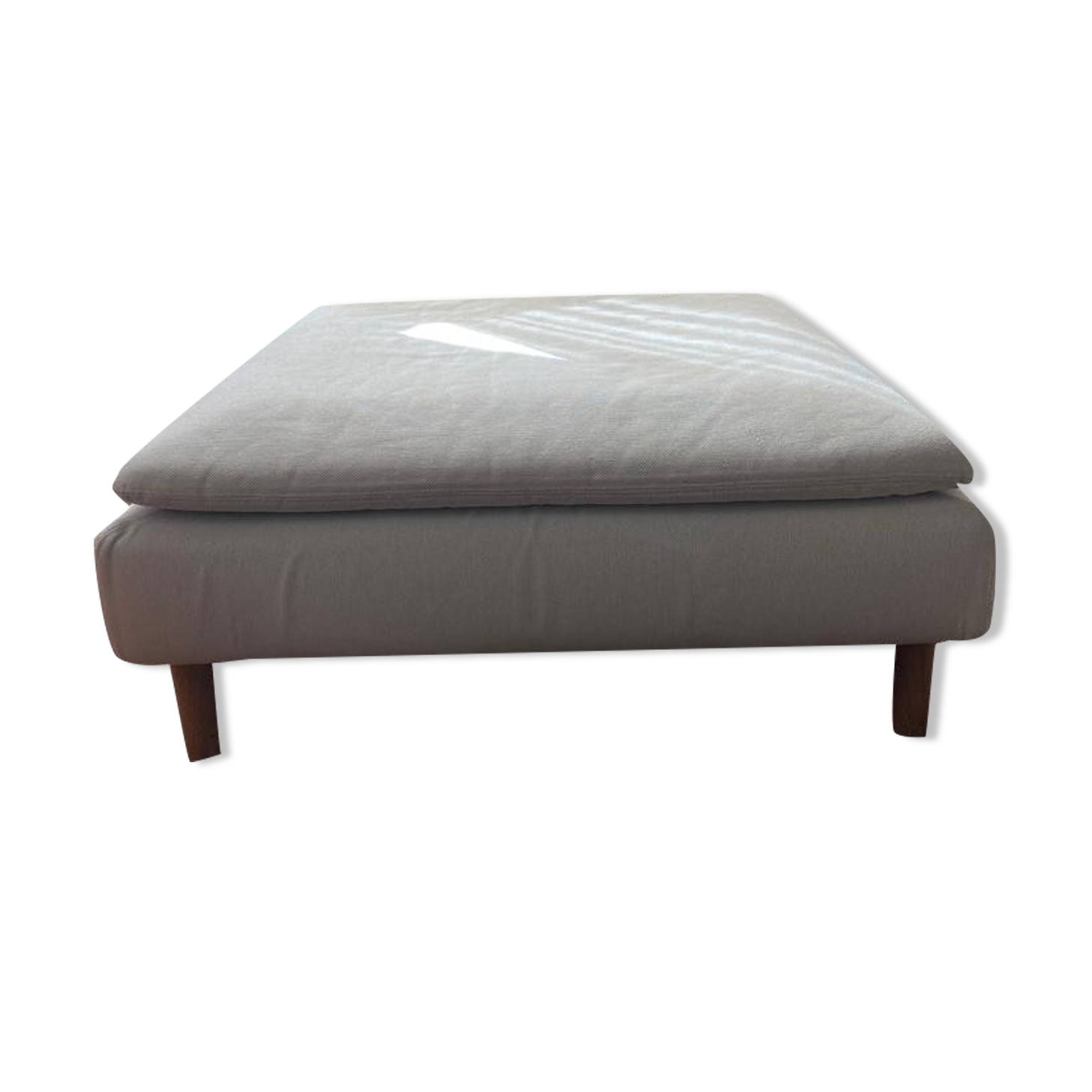 Pouf Footrest in white fabric model SÖDERHAMN IKEA.