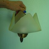 2 wall lights, opaline lampshade 1960/1970