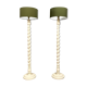 Pair of twisted column lamps in lacquered wood circa 1850
