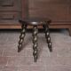 Vintage stool, wooden stool, tripod stool with turned legs, plant stand