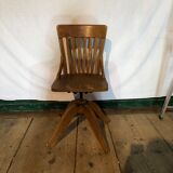A schoolmaster's desk and chairs