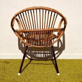 Pair of lounge rattan armchairs by D. Van Sliedregt / R. Noordwolde. Vintage