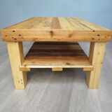 Raw coffee table with shelf