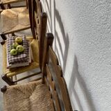 Rustic handcrafted oak chairs 1900