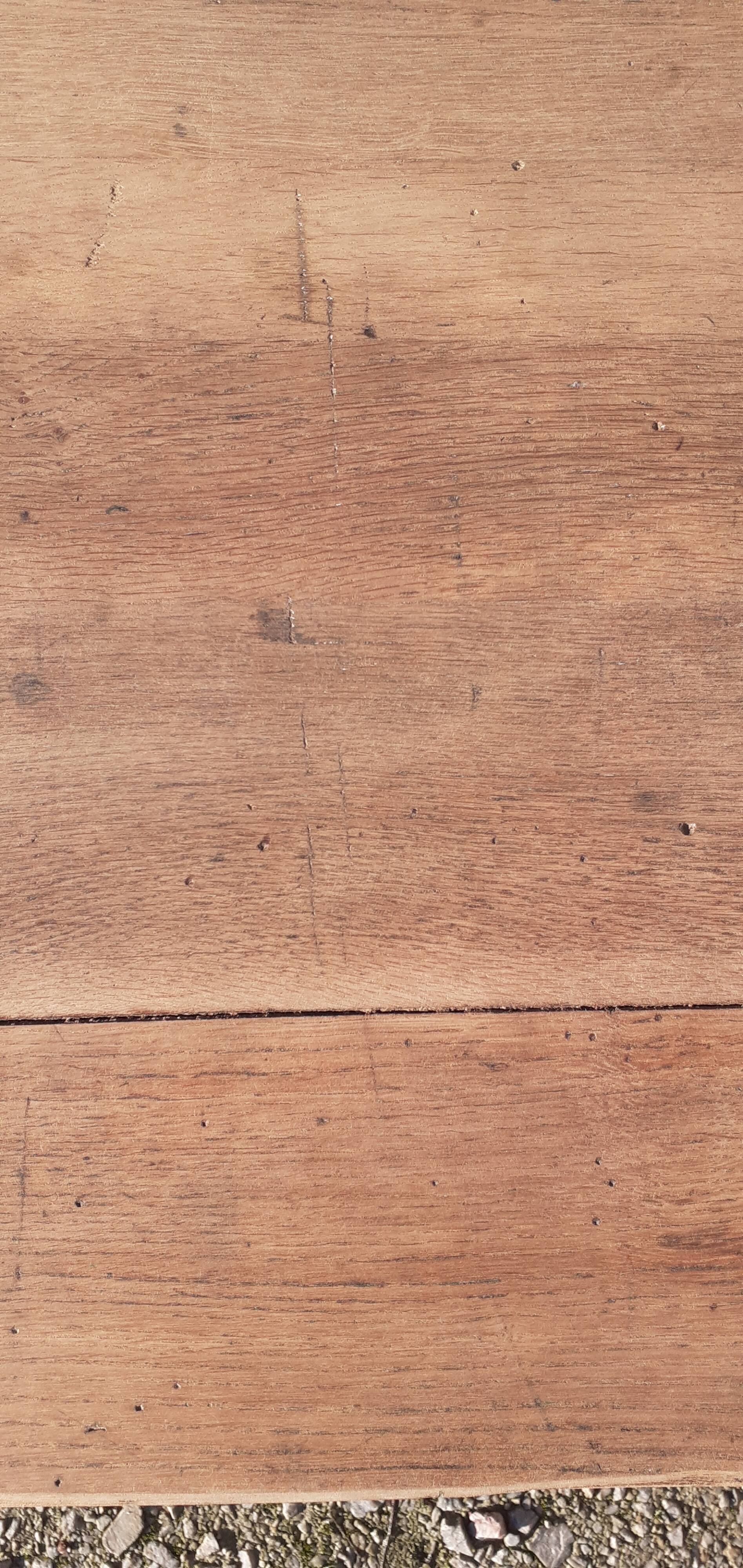Table de ferme en chêne pieds fuselé bois brut