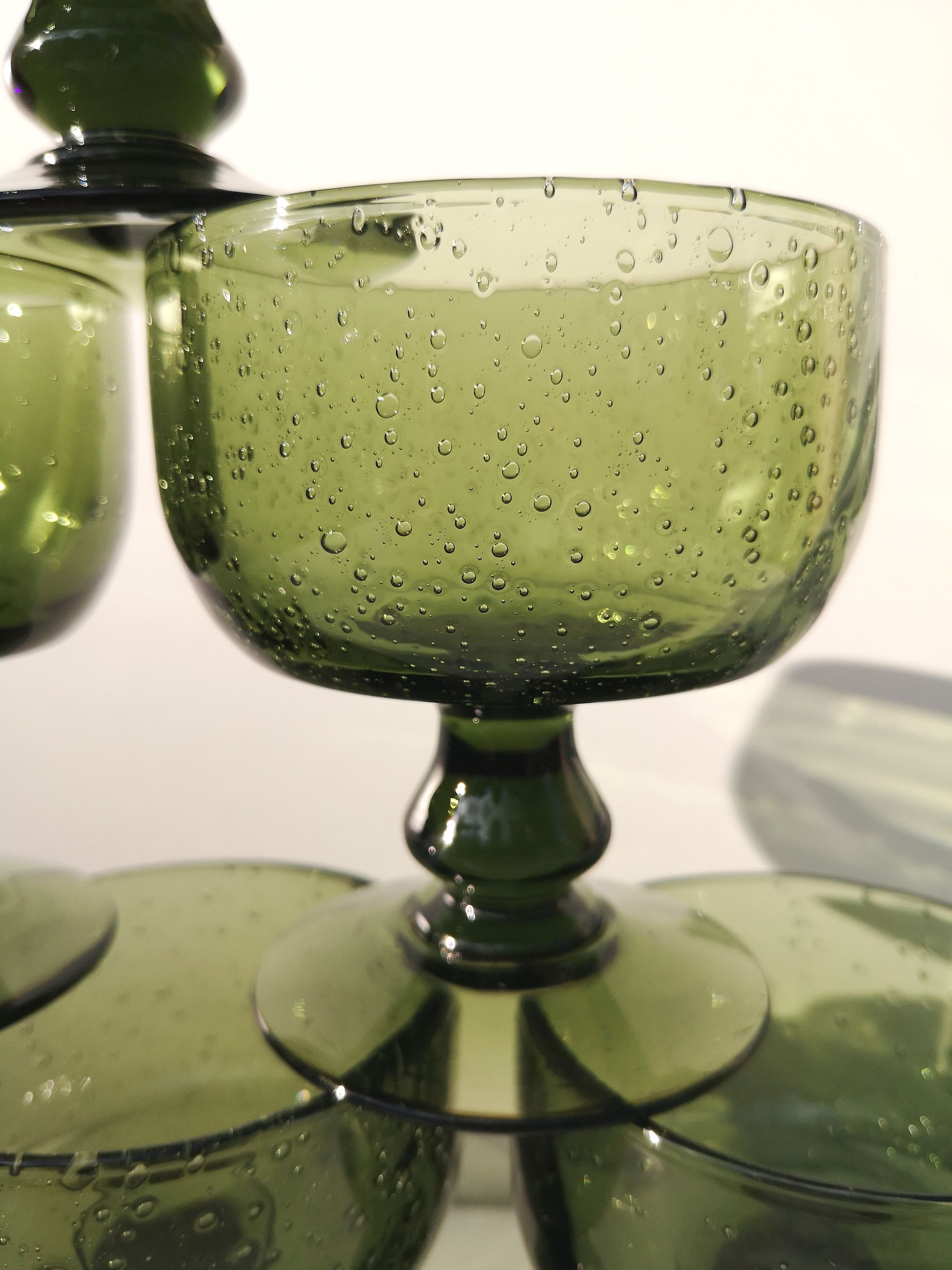 Set of 6 bubble glass cups