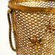 Large Mid-Century Regency umbrella stand made of gilded metal, Italy 1960s