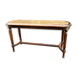 Banquette de piano cannee ancienne style Louis XVI