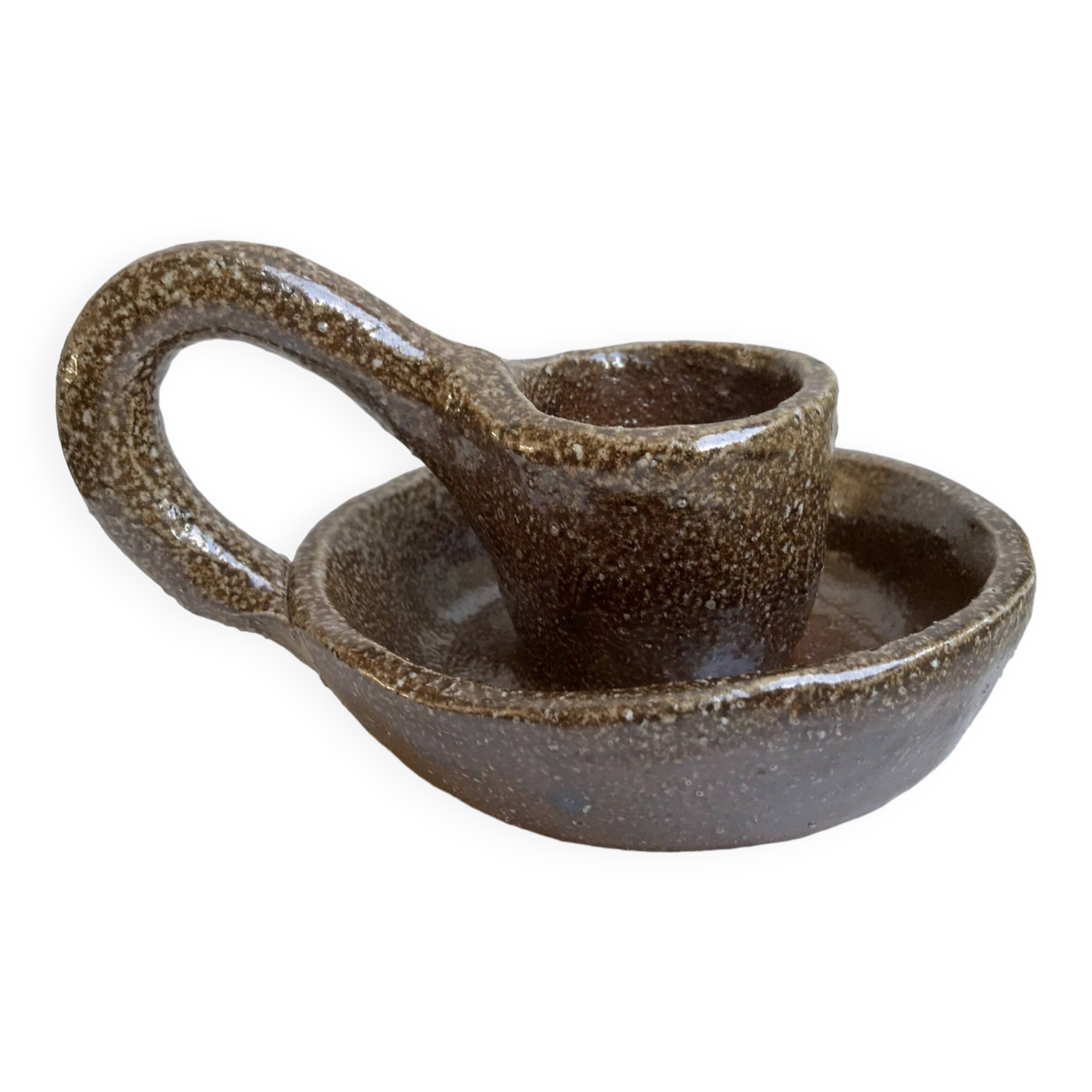 Ceramic candle holder pottery 70s