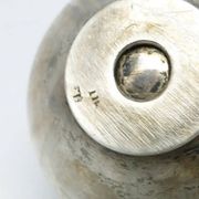 Mid-century modern sugar bowl, silver-plated brass, HEFRA, Poland, 1960s