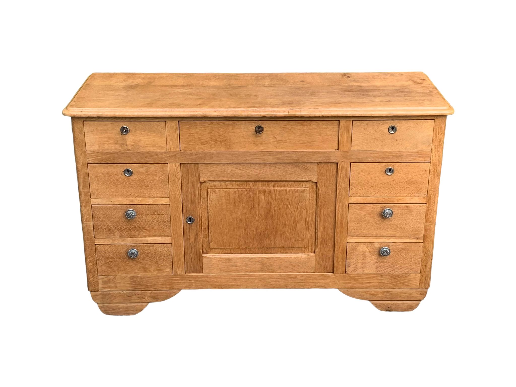 Buffet 9 tiroirs art déco chêne brut massif