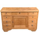9-drawer art deco sideboard in solid raw oak