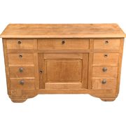 Buffet 9 tiroirs art déco chêne brut massif