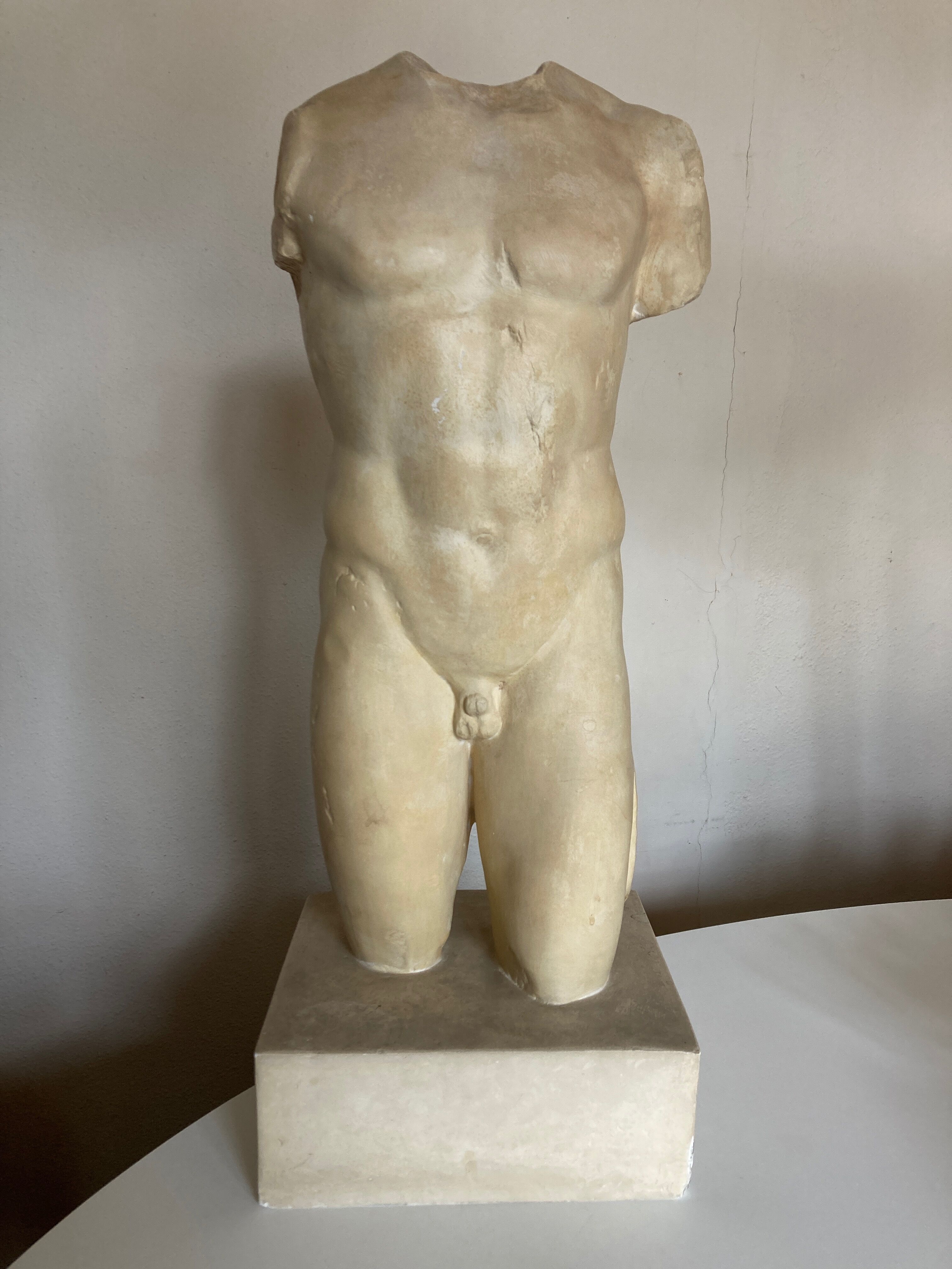 Buste d'Héraclès nu en plâtre XXXL Le Louvre