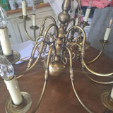 Antique chandelier in 12-pointed brass