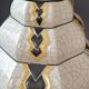 Art Deco cracked vase with black and yellow decoration