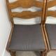 6 vintage solid wood brutalist chairs