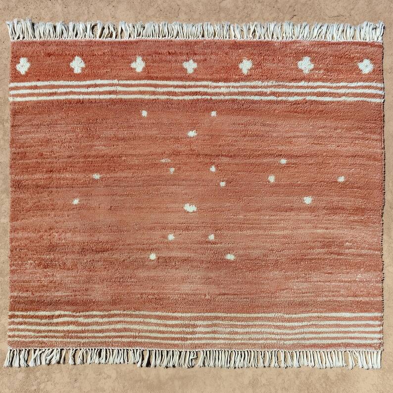 Handmade Moroccan terracotta rug, 150/250cm