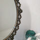 Old mirror on foot metal 30x46cm