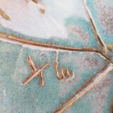 Ceramic Dish Vine Leaf Signature to identify X Luc (40cm)
