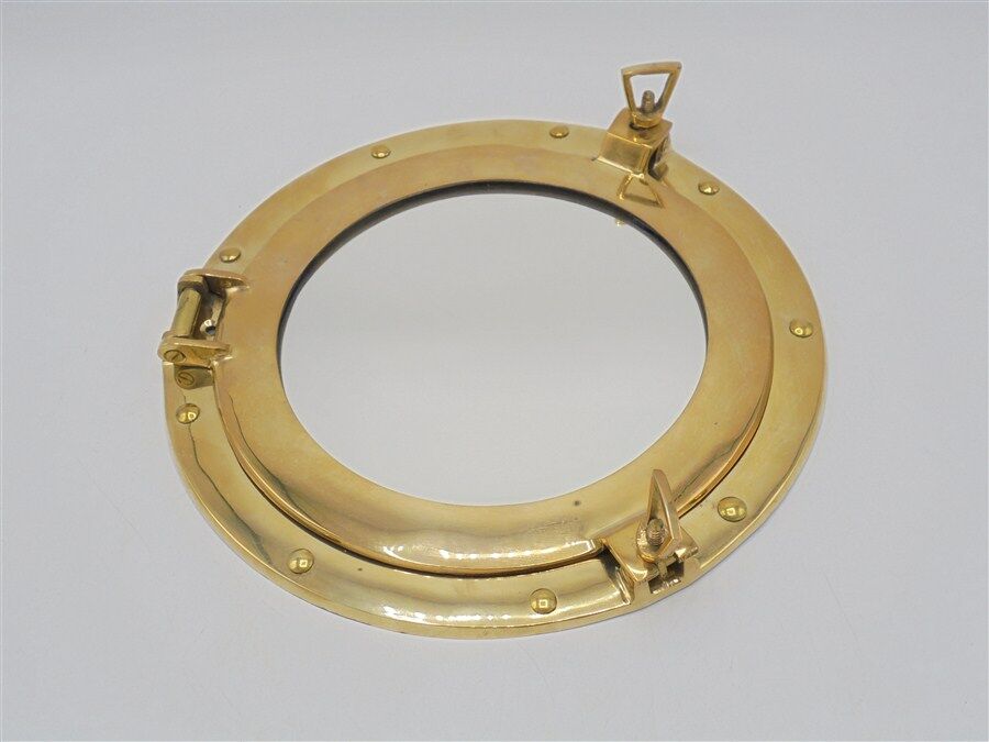 Brass porthole mirror 28,5x28,5cm