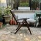 EMU dark wood garden furniture set - 2 folding armchairs and 1 table