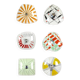 Mid-Century Czech Glass Pendant Lamps with Colorful Decor, 1970s, Set of 6