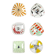 Mid-Century Czech Glass Pendant Lamps with Colorful Decor, 1970s, Set of 6