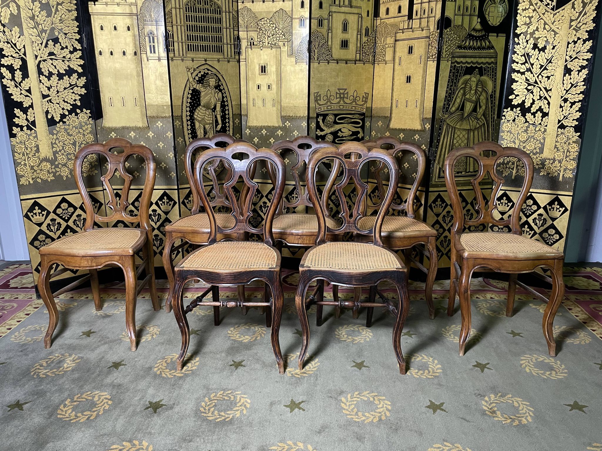 Suite of 7 Louis Philippe chairs