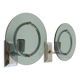 Pair of Italian wall lights in transparent blue-grey glass and chrome 70
