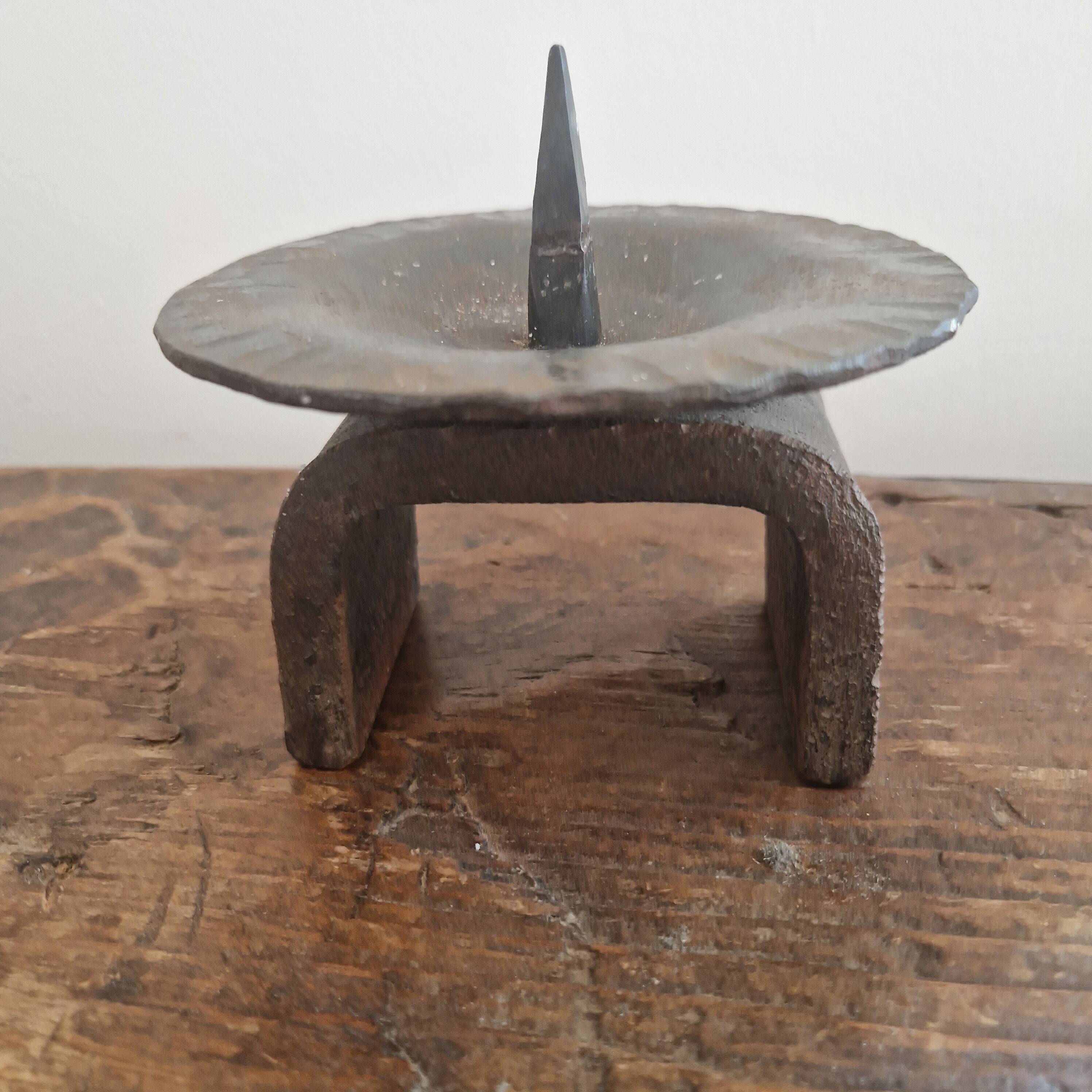 Brutalist cast iron candlestick / candle holder from the '60s.