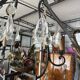 Lustre cage with 8 lights - Louis XV style with flowers 98 X 80