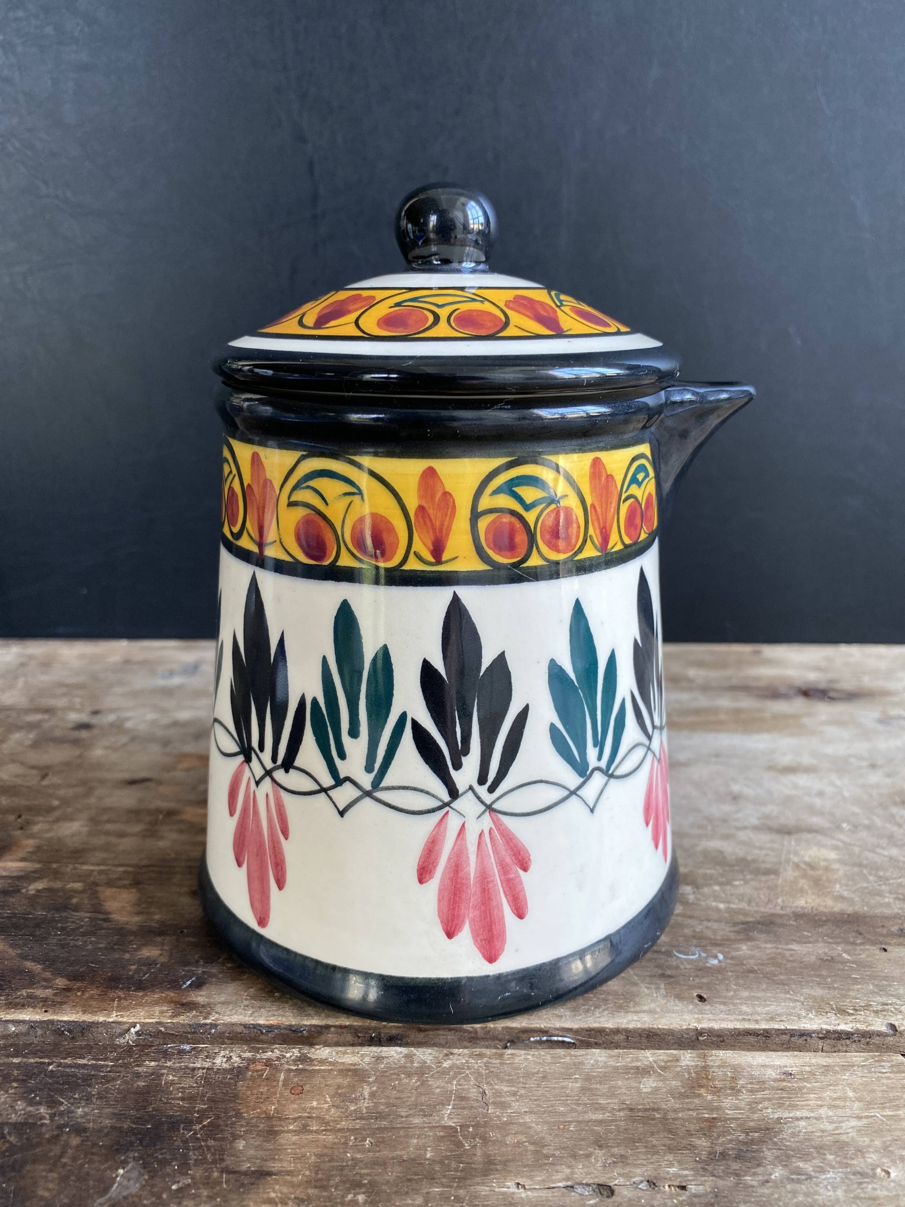 Superb authentic jug / chocolate pot from the Saint-Jean factory.