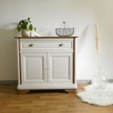 White and wood buffet