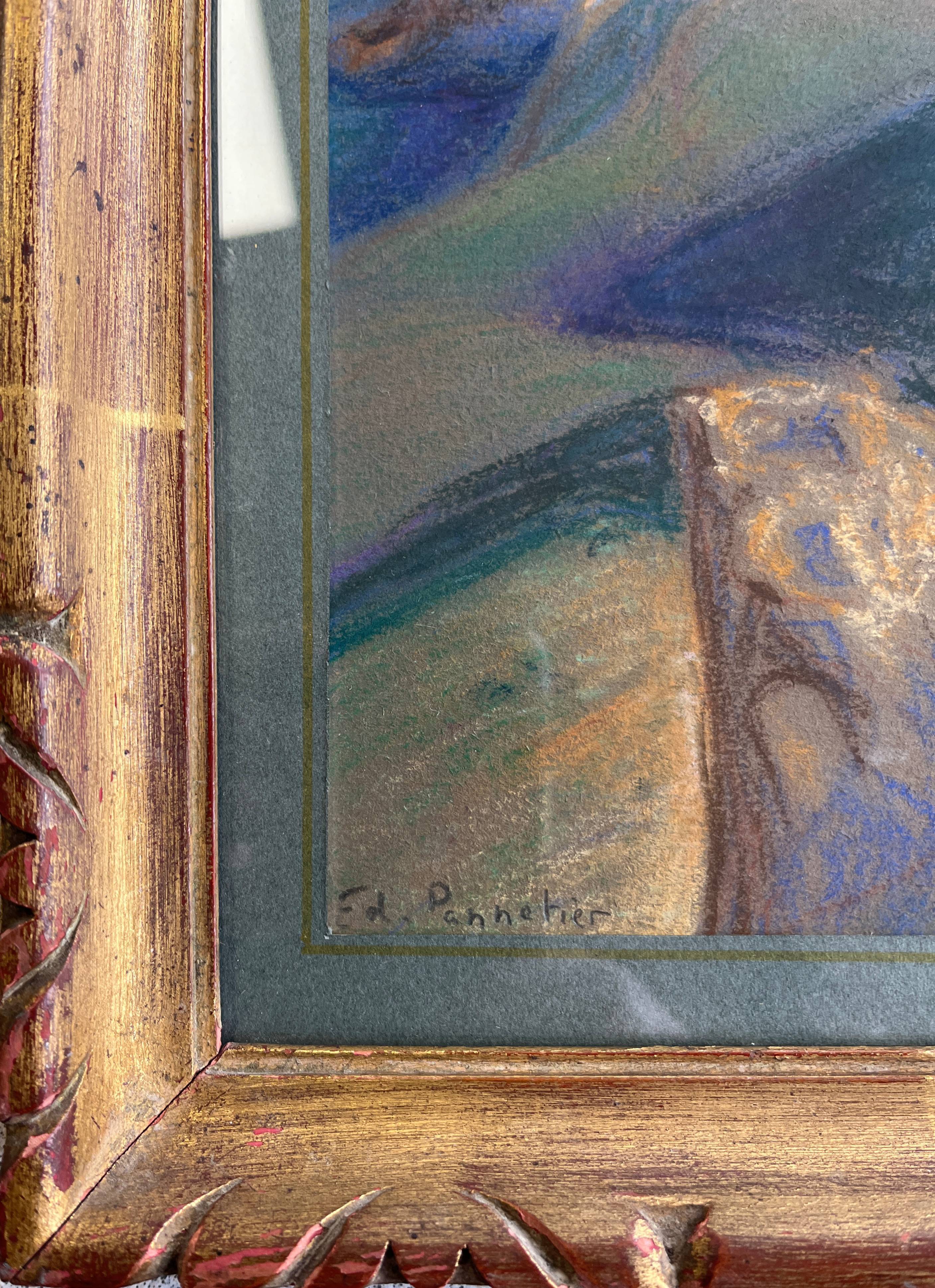 Painting by Edouard Pannetier (1884-1965) Mediterranean Estuary Orientalist