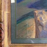 Painting by Edouard Pannetier (1884-1965) Mediterranean Estuary Orientalist