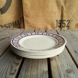 Set of 5 small old plates signed Badonviller