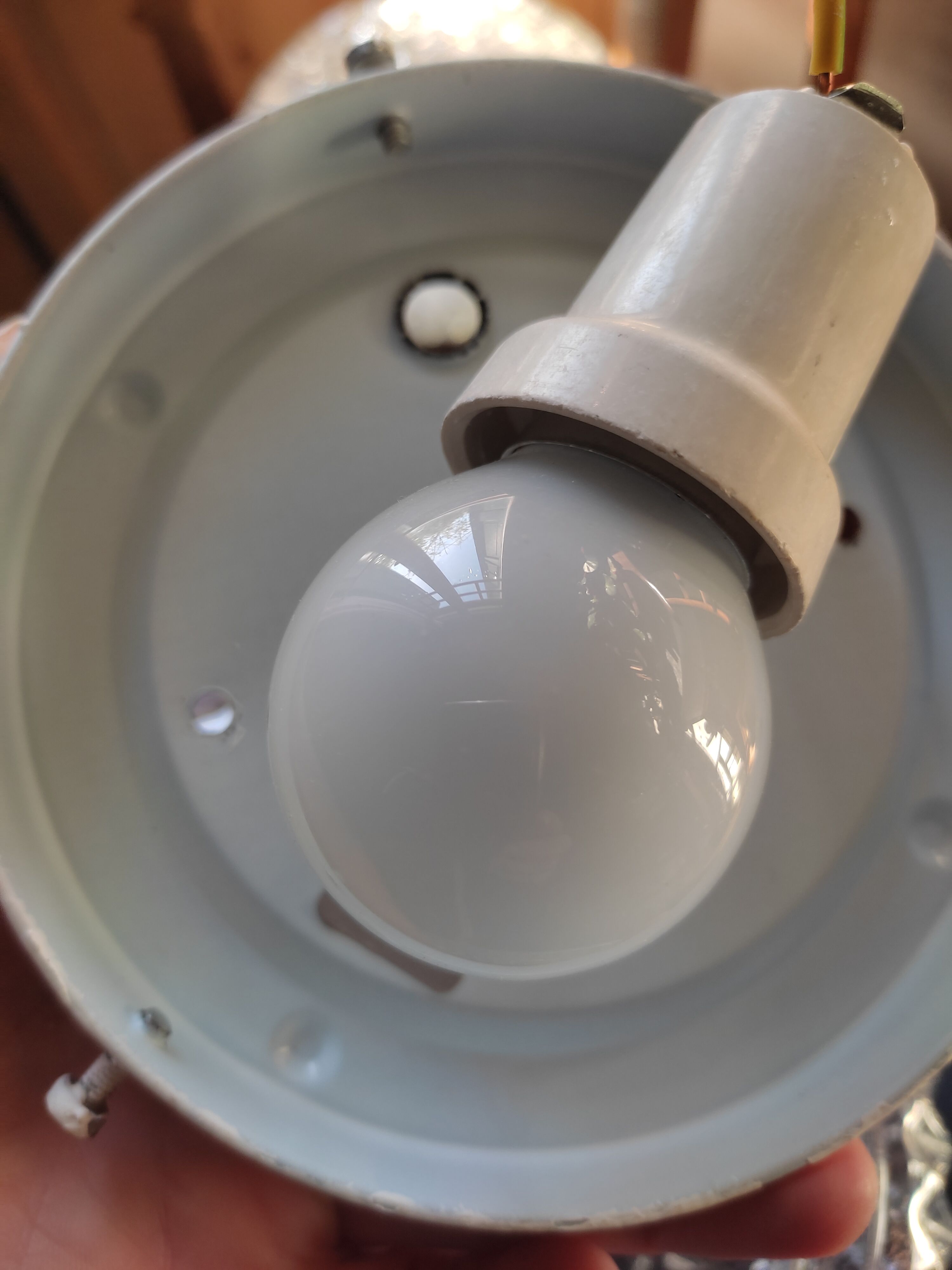 Glass ceiling lamp with small flowers